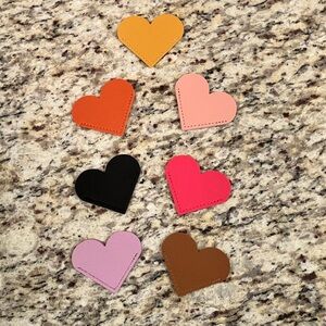 Heart Corner Bookmarks Set of 7 Leather Page Markers for Books New in bag Pink